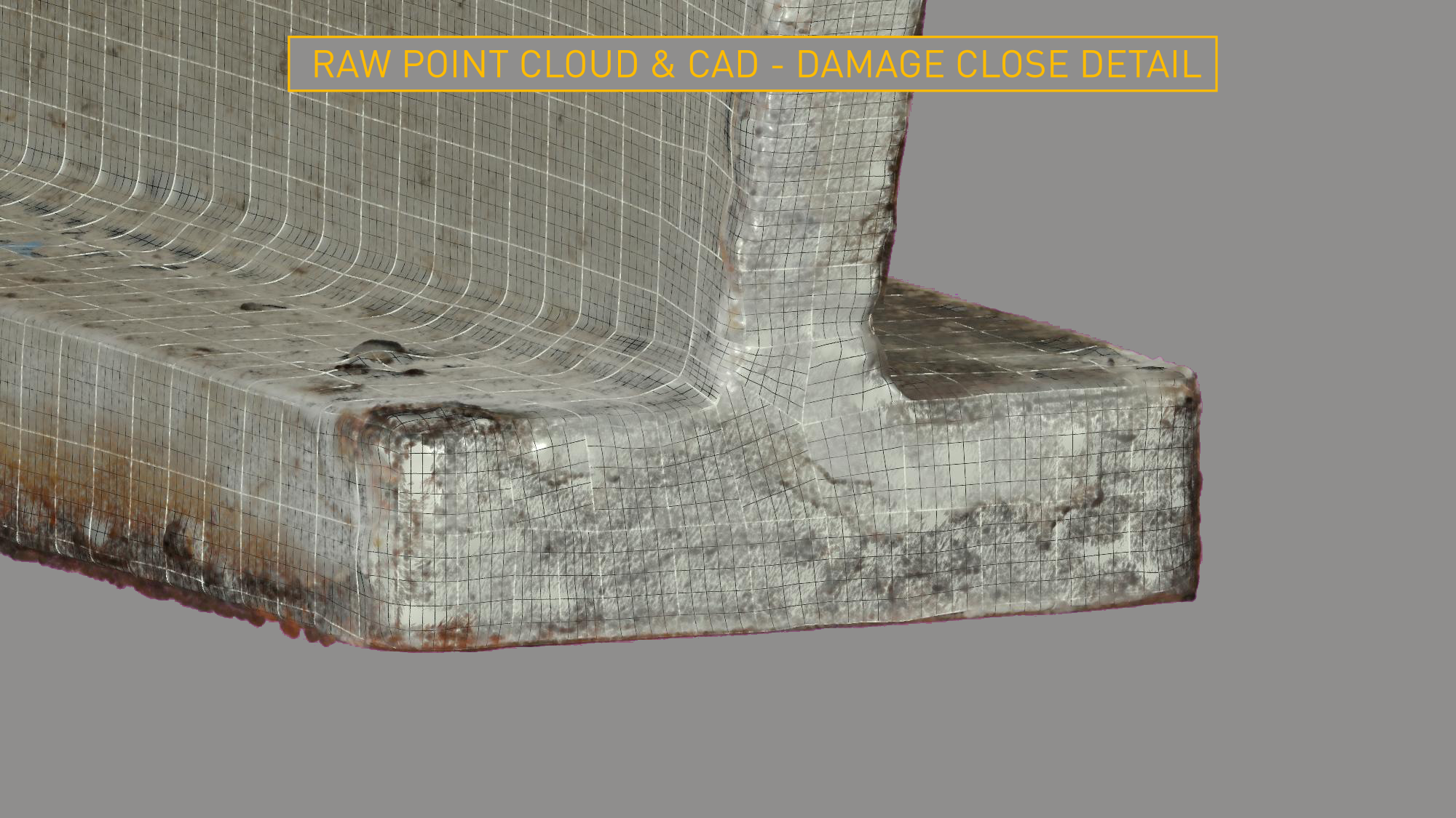 Photogrammetry Raw Point Cloud & CAD - Damage Close Detail