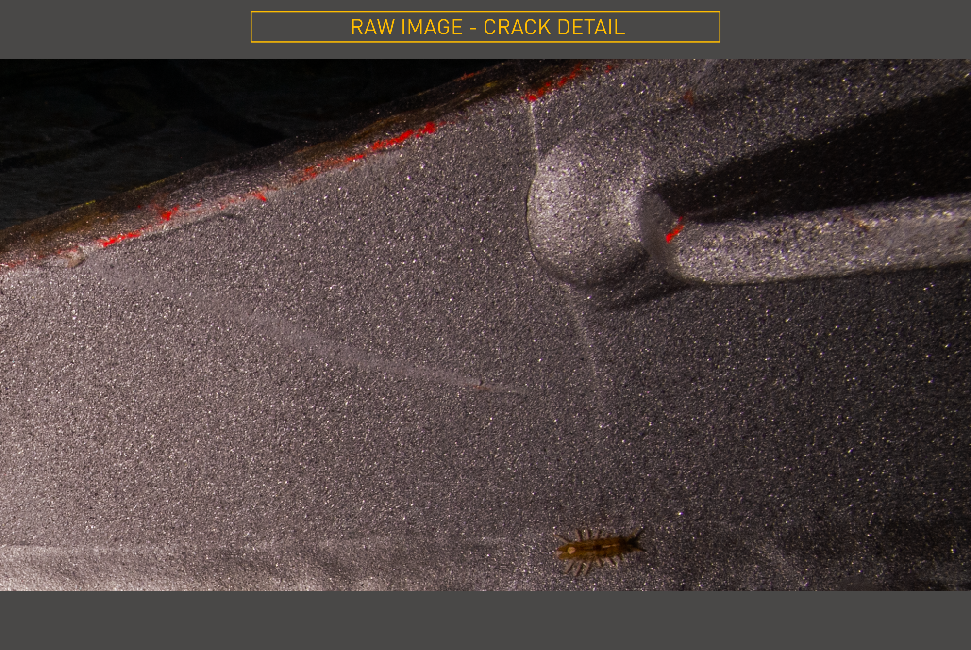 Raw image - FPSO Bilge Keel Crack - Subsea 3D photogrammetry